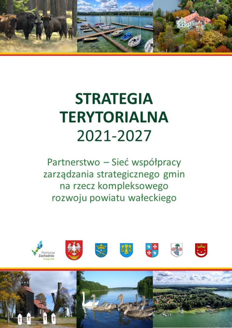 Okładka do opracowania strategii terytorialnej 2021-2027 gmin powiatu wałeckiego